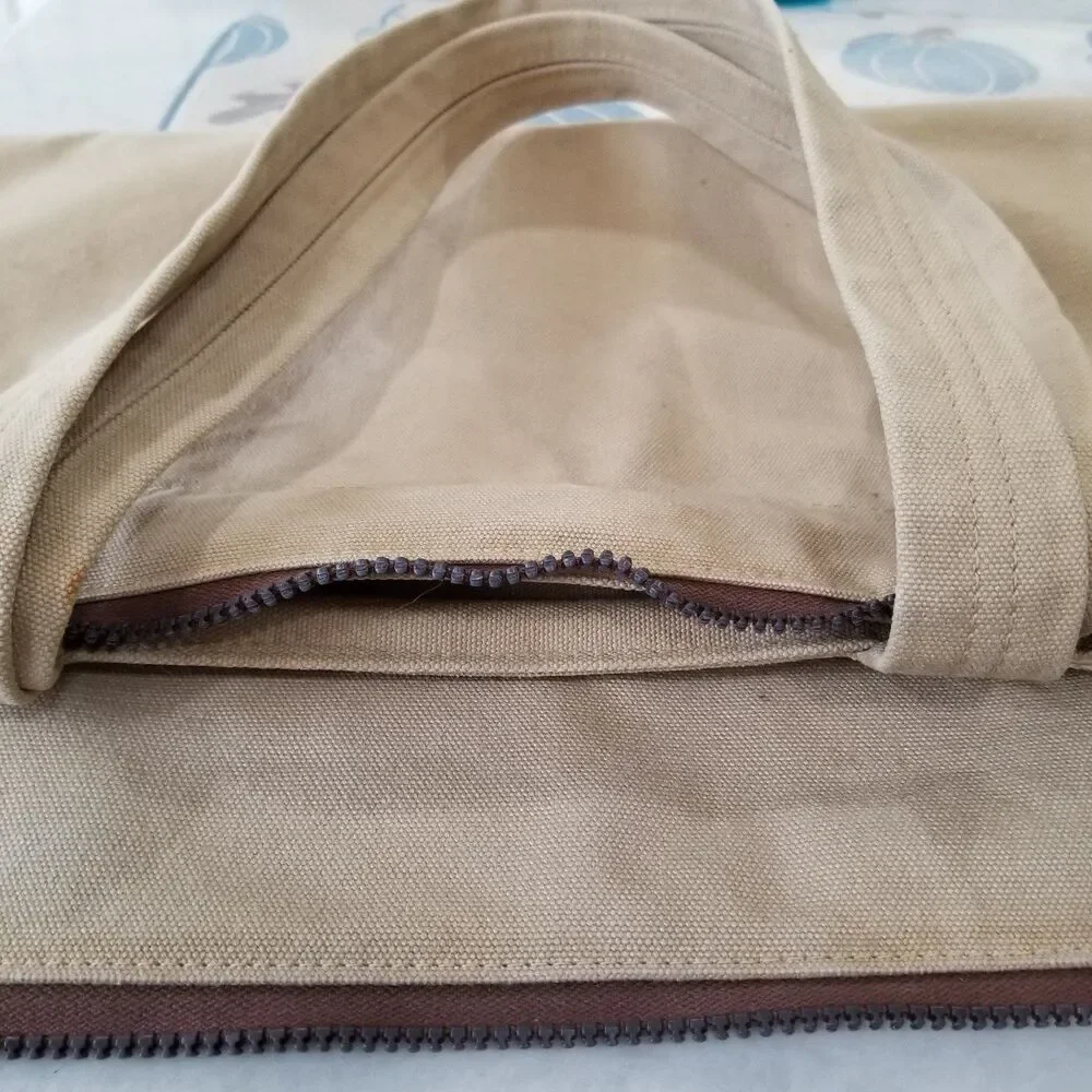 Hinged top zip together Tote Bag canvas vintage Nalco Products Corporation Vtg